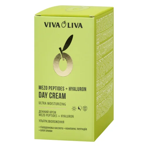 Крем для обличчя Viva Oliva Mezo Peptides + Hyaluron Ультразволоження SPF-15 денний 75мл