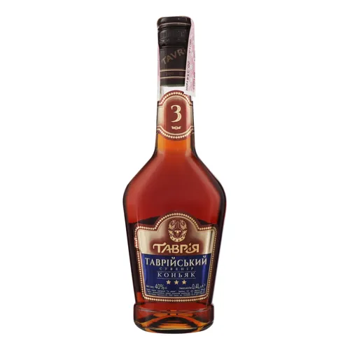 Коньяк 0.4л 40% ординарний Три зірки Таврійський сувенір Таврія пл