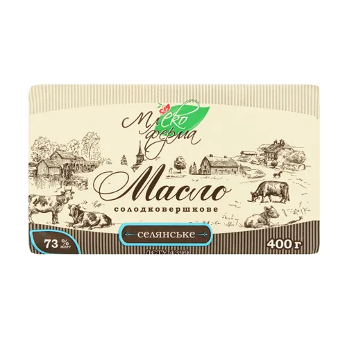 Масло сладкосливочное 73% Селянське Млекоферма м/у 400г