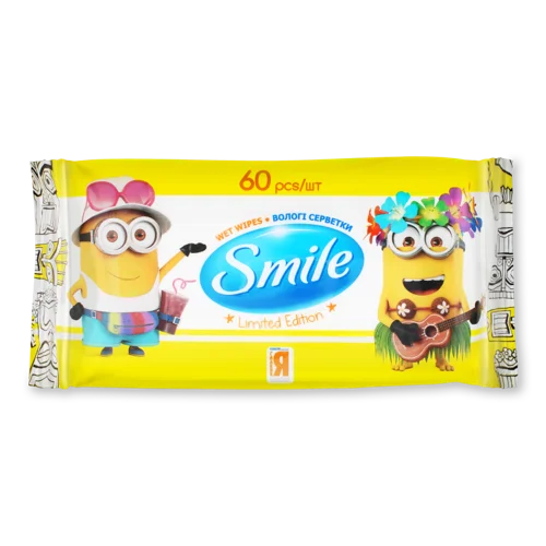 Вологі Серветки Ліцензійні Герої Smile, 60 шт