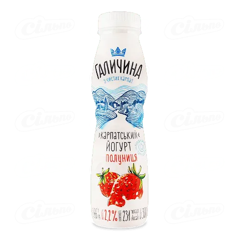 Йогурт Галичина Карпатський полуниця 2,2%, 300г