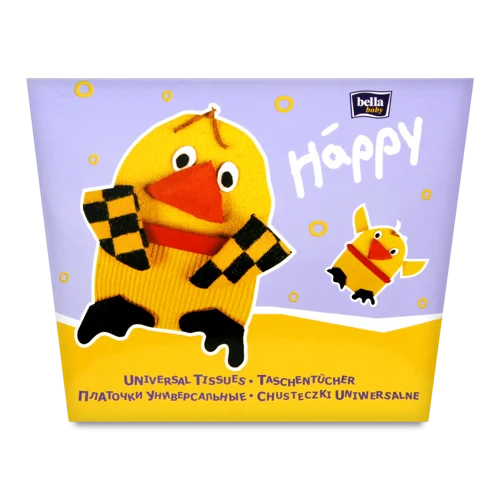 Хустинки Паперові Універсальні Двошарові Happy Baby Bella, В/ґ, 80шт