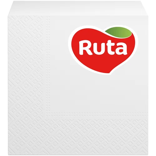 Серветки Ruta Double Luxe білі паперові 2-шарові 24*24см 40шт