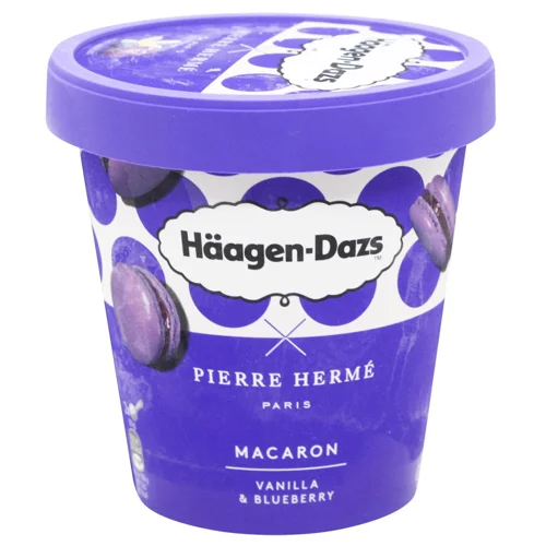 Морозиво Haagen-Dazs Ваніль та чорниця зі шматочками макарун 420мл