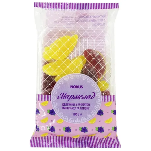 Мармелад Novus з ароматом винограду та лимону 200г