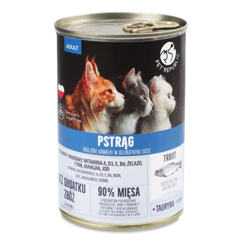 Корм Консервований Для Котів З Шматочками Форелі В Соусі Pet Republic, З/б 400г
