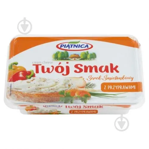 Вершковий сир зі спеціями Twoj Smak 60% 135г ТМ Piatnica