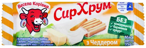 Сир плавлений 40% СирХрум з Чеддером Весела Корівка м/у 35г