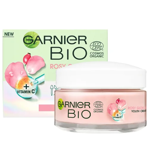 Крем Garnier Bio поживний з олією шипшини для додання сяйва тьмяній шкірі обличчя 50мл