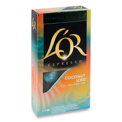 Кава Натуральна Смажена Мелена Ароматизована В Капсулах Coconut Iced Espresso L'OR, 52г