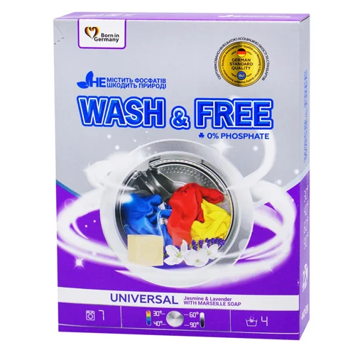 Пральний порошок Wash&Free Жасмин та лаванда 400г