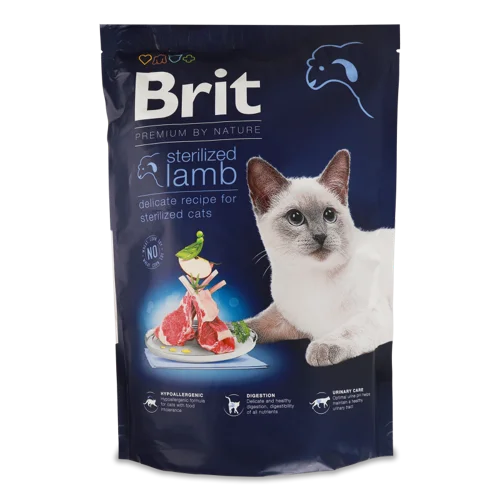 Корм Сухий Для Дорослих Стерилізованих Котів Lamb Premium by Nature, в/ґ, 800г