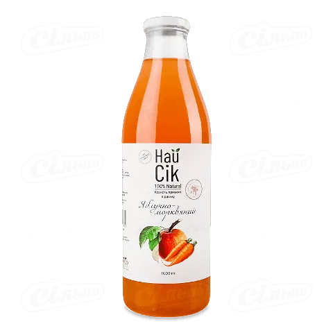 Сік «Найсік» яблучно-морквяний неосвітлений пастеризований, 1л