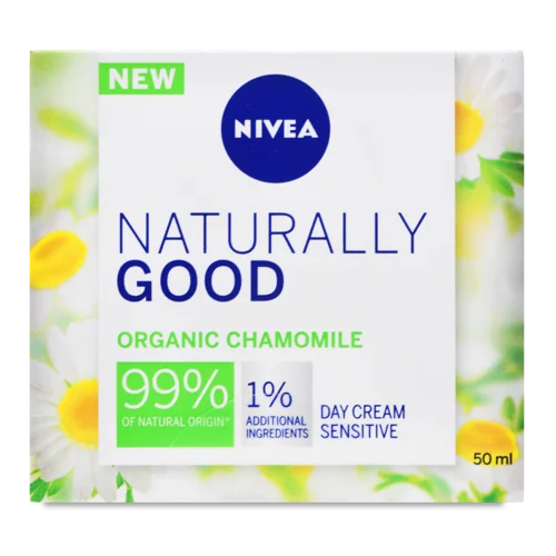 Крем Для Чутливої Шкіри Обличчя Натуральний Naturally Good Nivea, Денний, 50мл
