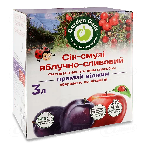 Сік-смузі Gadz яблучно-сливовий 3л