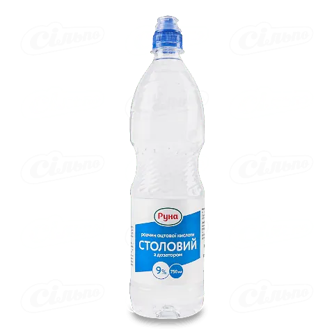 Розчин оцтової кислоти «Руна» «Столовий» 9% з дозатором, 0,75л