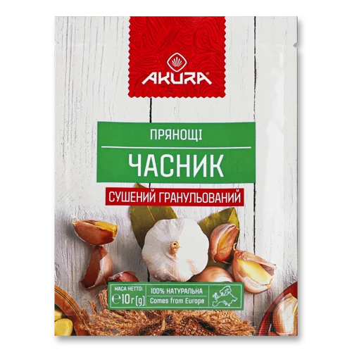 Часник сушений гранульований Akura, в/ґ, 10г