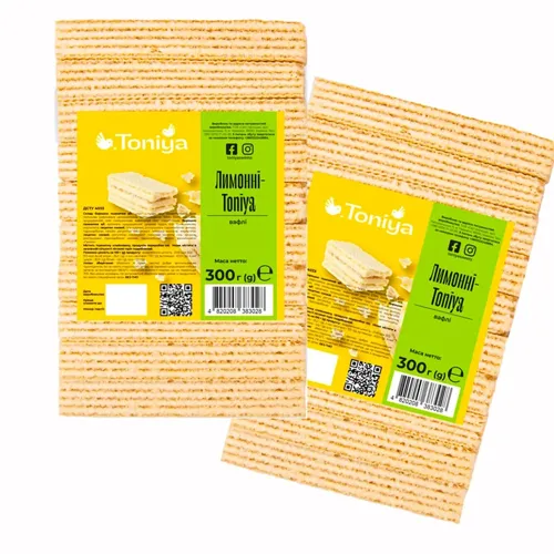 Вафлі Лимонні Toniya 300г