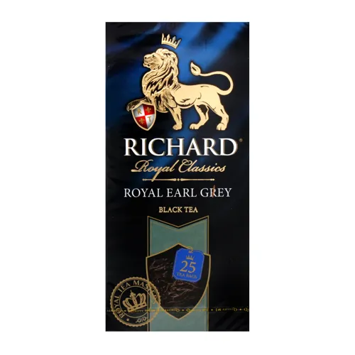Чай чорний ароматизований Earl Grey Richard картонна упаковка 25х2г