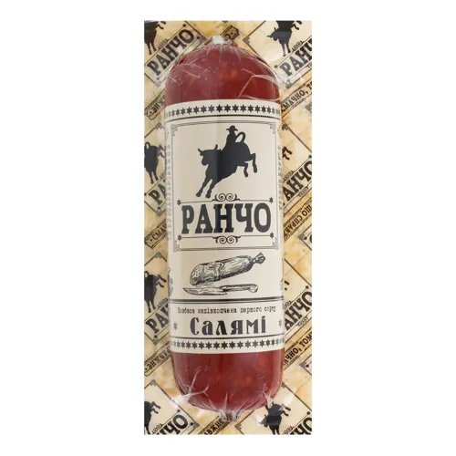 Ковбаса Салямі Ранчо натуральна оболонка варена у вакуумі 0.22кг