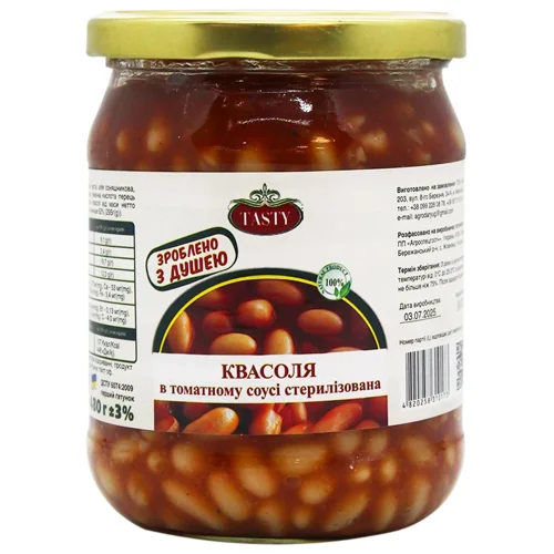 Квасоля Tasty в томатному соусі  480 г