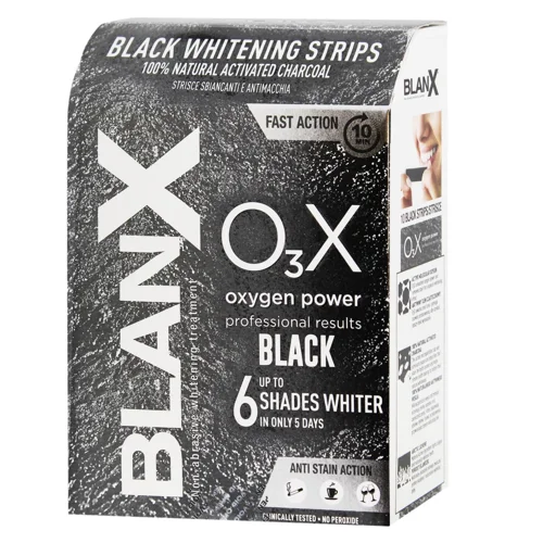 Стрічки відбілюючі для зубів BlanX Oxygen Power з активованим вугіллям 10шт