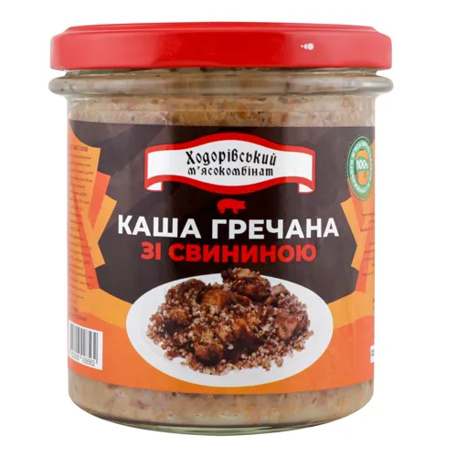 Каша Ходорівський МК гречана зі свининою Вищого ґатунку