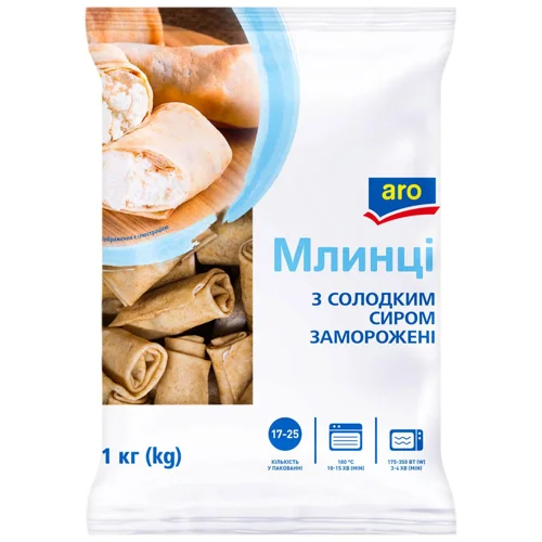 Млинці Aro з солодким сиром заморожені 1кг