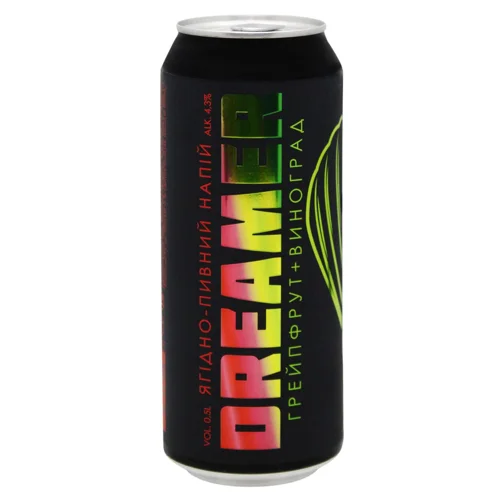 Напій пивний Dreamer Грейпфрут-виноград нефільтрований 4,3% 0,5л