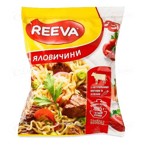 Локшина Reeva швидкого приготування зі смаком яловичини, 85г