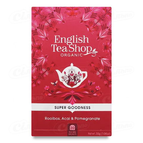Чай English Tea Shop «Ройбуш» з асаї і гранатом органічний, 30г