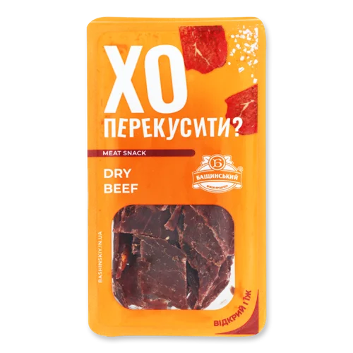 Чіпси Яловичі Сиров'ялені Dry Beef Бащинський, п/у 0.05 кг