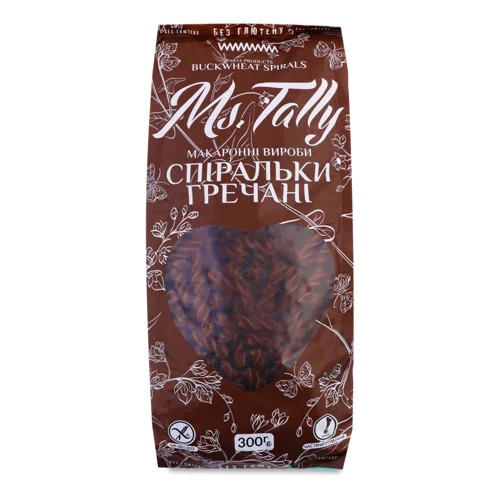 Макаронні Вироби Спіральки Гречані Ms.Tally, В/ґ, 300г