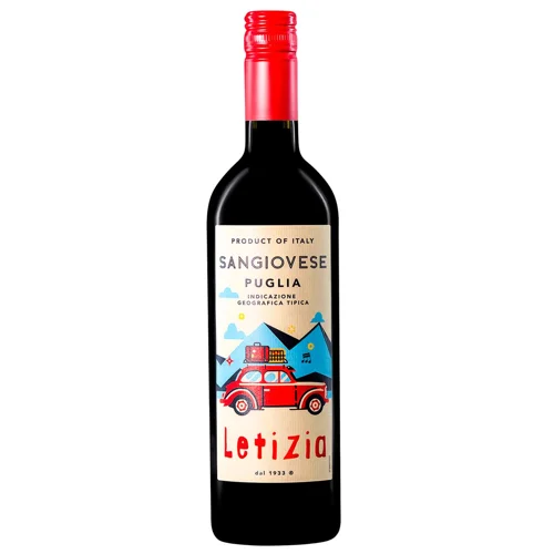Вино Letizia Sangiovese Puglia червоне напівсолодке 9,5% 0,75л