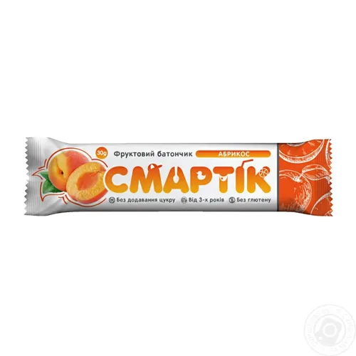 Батончик Смартік Абрикос фруктовий безглютеновий без додавання цукру 30г