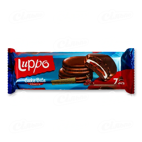 Кекс Luppo з какао та маршмеллоу та вишневою начинкою у молочному шоколаді 182г