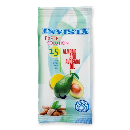 Вологі Серветки Almond And Avocado Oil Invista, 15 шт