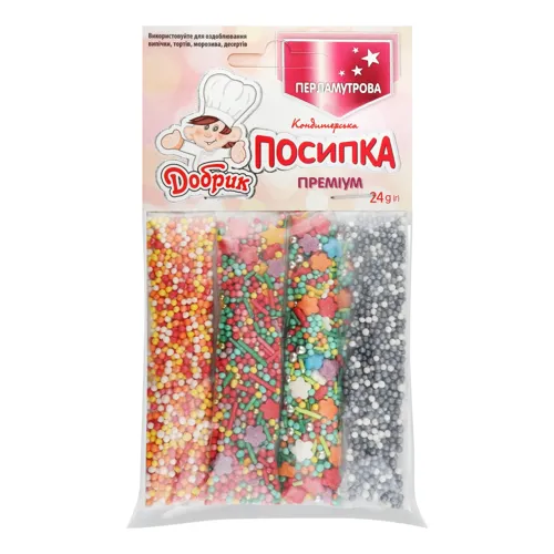 Посипка кондитерська перламутрова Преміум Добрик м/у 24г