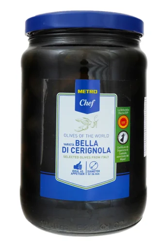 Оливки Cerignola, В/ґ, Чорні, З/б, 1700 Мл