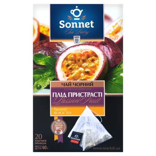 Чай чорний байховий ароматизований Плід пристрасті Sonnet к/у 20х2г