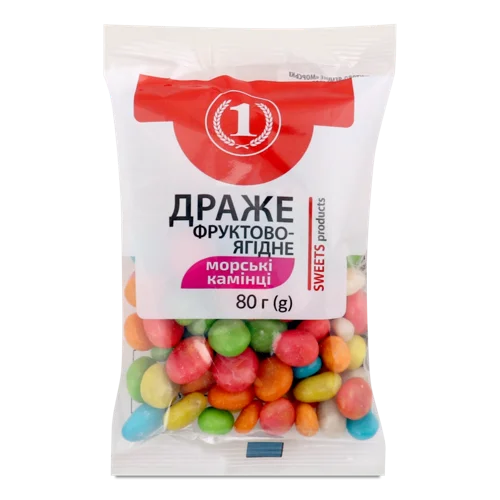 Драже Фруктово-Ягідне, Вищого Ґатунку, ТМ '1', 80г
