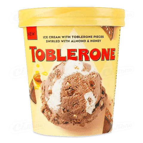 Морозиво Toblerone какао з медово-мигдальним соусом зі шматочками шоколаду, 300г
