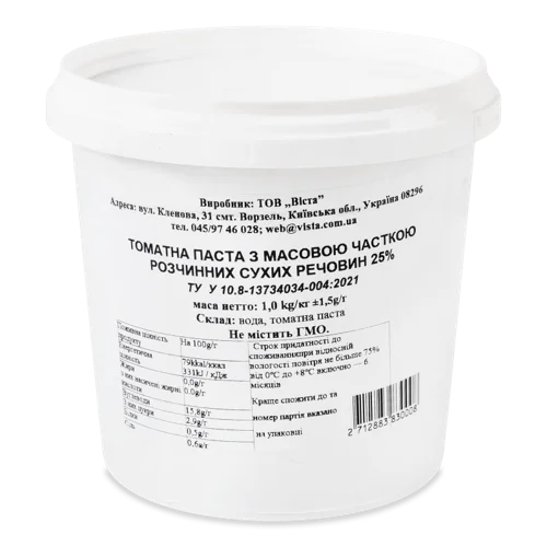 Томатна Паста В/Ґ 25%, Відро 1кг