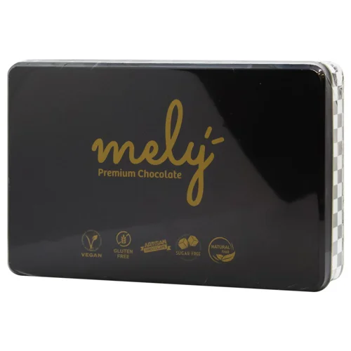 Асорті Mely Фініки, абрикос, фундук та вишня в чорному шоколаді без цукру 400г