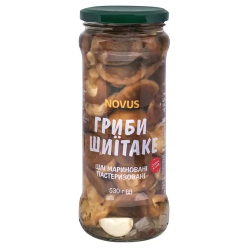 Гриби шиїтаке Novus цілі мариновані 530г