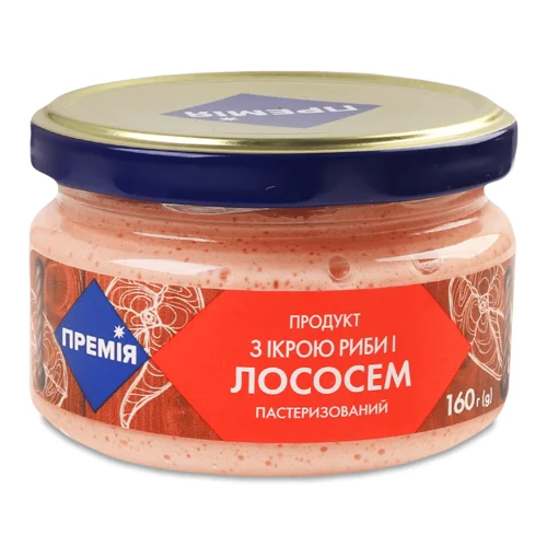 Продукт Премія з ікрою риби і лососем пастерізований 160г