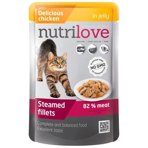 Корм вологий Nutrilove з куркою для котів 85г