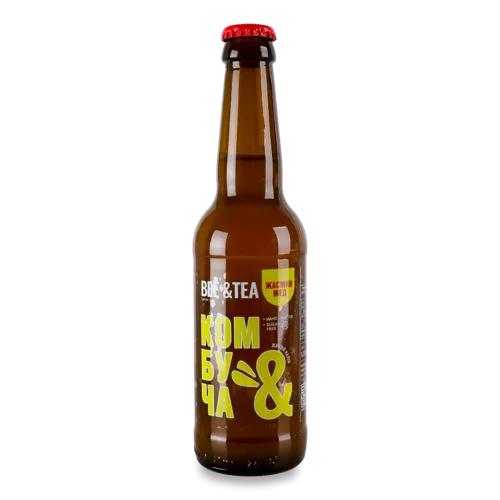 Напій Безалкогольний Слабогазований Жасмин-Мед Комбуча Bee&Tea, 0.33л