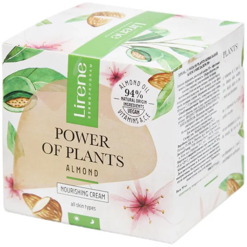 Крем Lirene Power of Plants Мигдаль живильний 30+ 50мл