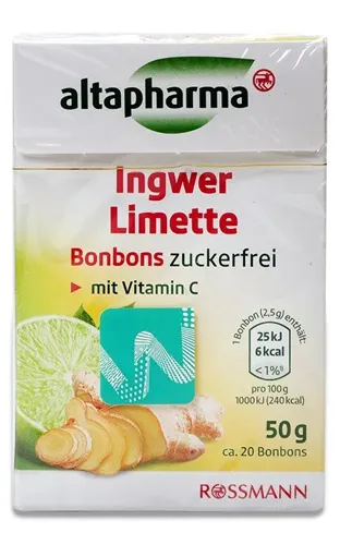 Льодяники з імбирем і лаймом Altapharma 50г